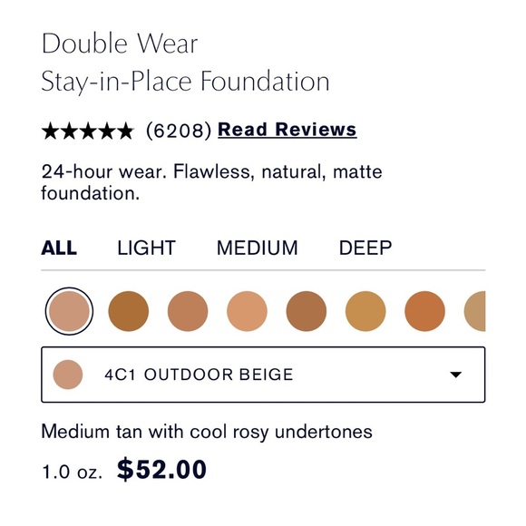 Estee Lauder Double Wear Stay-in-Place Makeup 4C1 Outdoor Beige - Picture 8 of 8